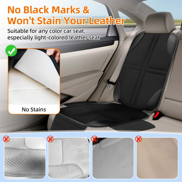 Car Seat Protector With Padded Cover & Organizer Pockets - Waterproof, ISOFIX Compatible, Black
