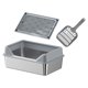 thumbnail image 5 of Caja de arena para gatos de acero inoxidable, inodoro para gatos para acampar, oficina, para gatos de interior Pantalón corto gris claro, 5 of 10
