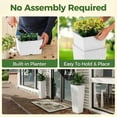 thumbnail image 4 of Black Rectangular Rattan Planters – Set of 2 Tall Outdoor Plastic Flower Pots, 32", 4 of 7