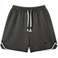 thumbnail image 4 of OSOLU Solid Color Men's Cozy Shorts For Outdoor Leisure Versatile Summer Bottoms With Plain Design For Short Sleeve Pairings, 4 of 8