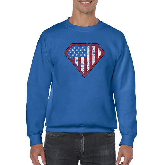 Usa Flag In A Shield Shape Sweatshirt Men -GoatDeals Designs, Male x-Large
