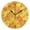 Black, variant on Yellow and Orange Fish Scales Round Wall Clock Silent Analog Battery Operated Gold Pointer Home Decor 9.84" Diameter