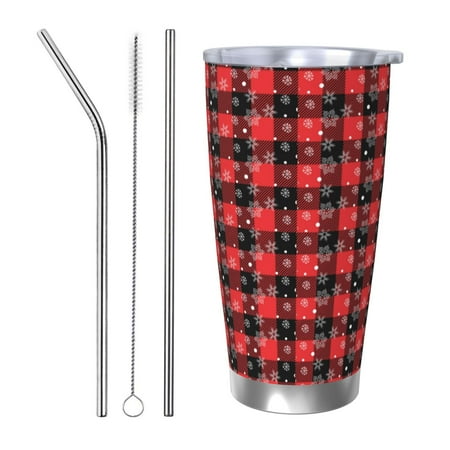 

Goofa Christmas With Snowflakes for 20 oz Skinny Tumbler Stainless Steel Coffee Mug Slim Vacuum Insulated Travel Cup Car Cup-Straw Three-piece Set