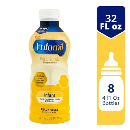 Enfamil Infant Formula, Milk-based Baby Formula with Iron, Ready-to-Use Liquid Bottle, 32 Fl Oz