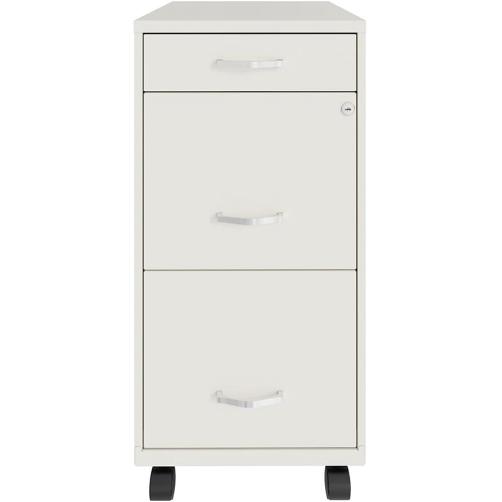 Pemberly Row Modern 3-Drawers Vertical White Metal Filing Cabinet Pre-assembled