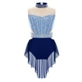 thumbnail image 4 of Haitryli Rhinestone Gymnastics Figure Skating Dress for Girls Backless Ballet Leotard Lyrical Performance Dancewear Blue&Navy Blue 6, 4 of 7