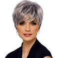 thumbnail image 1 of Peluca sintética de corte corto para mujer de Hmwy-fashion, color gris plateado, 1 of 4