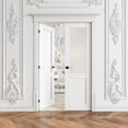 thumbnail image 2 of 48" X 80" Interior Frosted Glass Paneled French Doors Solid Double Doors With Hardware Kit / Handles, 2 of 8
