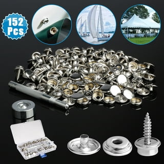 150X Snap Fastener Button Kit Stainless Steel Boat Canvas Screw Press Stud  Cover