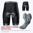 thumbnail image 4 of Men's Padded Bike Shorts Breathable Quick Dry Elastic Cycling Shorts with Pockets, 4 of 9