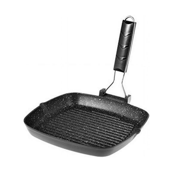 ILSA V528 Poêle à Griller en Pierre Marmorella Aluminium - Noir