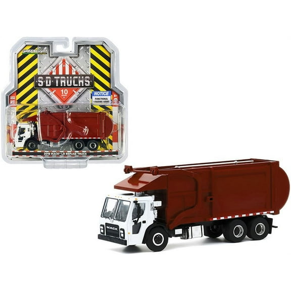 2019 Mack LR Refuse Garbage Truck, Burgundy - Greenlight 45100C/48 - 1/64 scale Diecast Model Toy Car