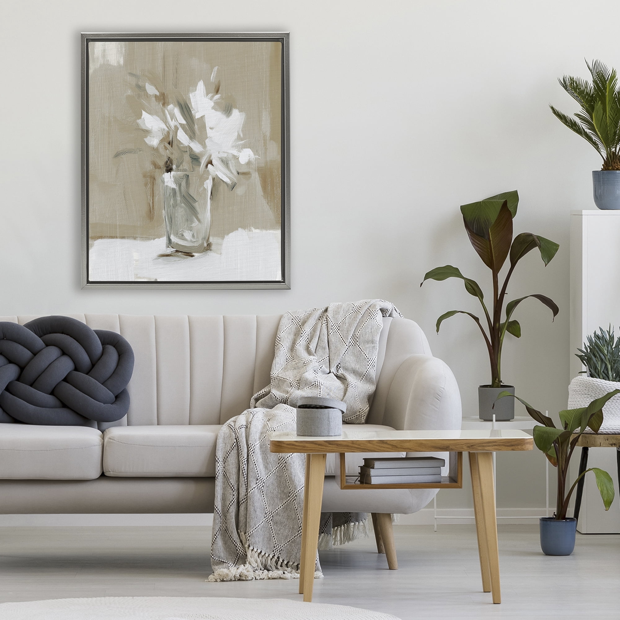 Stupell Industries Pure Forms Still Life Gray Framed Floater Canvas Wall Art, design by Svetlana Aleynikova