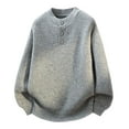 thumbnail image 2 of FAOWME Men's Knit Sweater Long Sleeve Round Neck Solid Color Fashion Casual Warm Comfortable Soft Pullover Top For Autumn Winter Daily Wear Light Gray Xxxxl, 2 of 4