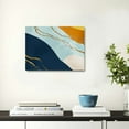 thumbnail image 5 of FCXZI Abstract Canvas Wall Art for Living Room - Large Nave Blue Wall Decor Picture - Modern Orange Painting Artwork for Bedroom Home Office Decoration, Ready to Hang  20x16in, 5 of 6