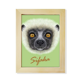 thumbnail image 1 of White Fluffy Verreaux mono animal Escritorio de madera Arte Pintura 6x8 pulgadas marco de foto foto, 1 of 4
