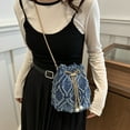 thumbnail image 4 of ZPAQI Fashionable Tassels Denims Bucket Bag Women's Jeans Crossbody Drawstring Purse, 4 of 20