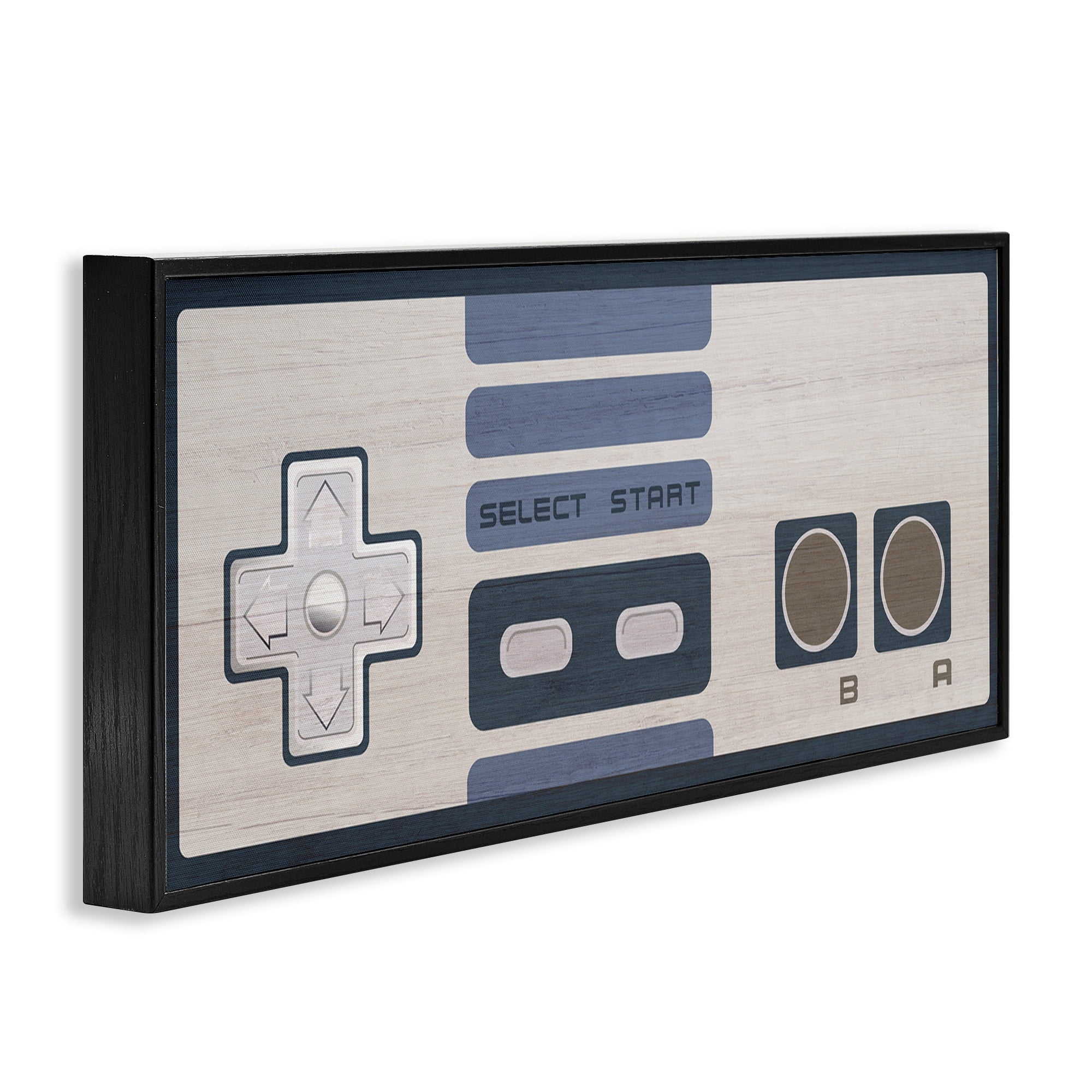 Stupell Industries Vintage Video Game Entertainment System Classic Controller Blue, 30 x 13, Design by Daphne Polselli