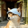 thumbnail image 4 of Dog Baseball Cap, Dog Sun Hat,Breathable Lightweight Design, Secure Adjustable Chin, Quick-Dry Fabric Reinforced Brim Small Medium Large Dogs Light Blue, 4 of 6
