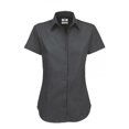 thumbnail image 1 of B&C - Camisa de manga corta de algodón entrelazado para mujer (Gris oscuro), 1 of 1