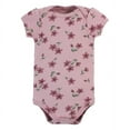 thumbnail image 4 of Hudson Baby Infant Girl Cotton Bodysuit and Pant Set, Plum Wildflower Short Sleeve, 18-24 Months, 4 of 5
