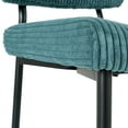 thumbnail image 3 of 2Pcs 4Pcs/Set Modern Turquoise Simple Dining Chair Fabric Upholstered Chairs Home Bedroom Stool Back Dressing Chair Black Metal Legs(set Of 2), 3 of 11