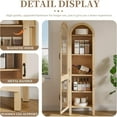 thumbnail image 3 of Arched Kitchen Pantry Storage Cabinet, Tall Storage Display Cabinet, 5 Tier Bookcase for Living Room (Wood), 3 of 8
