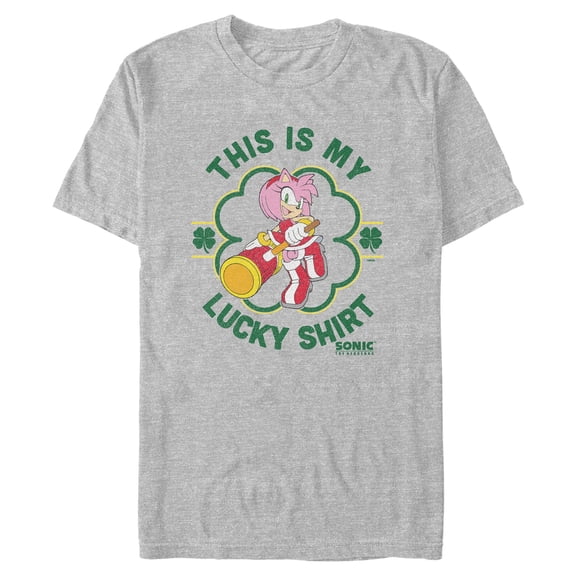 Mens Sonic the Hedgehog This Is My Lucky Shirt Amy T Shirt