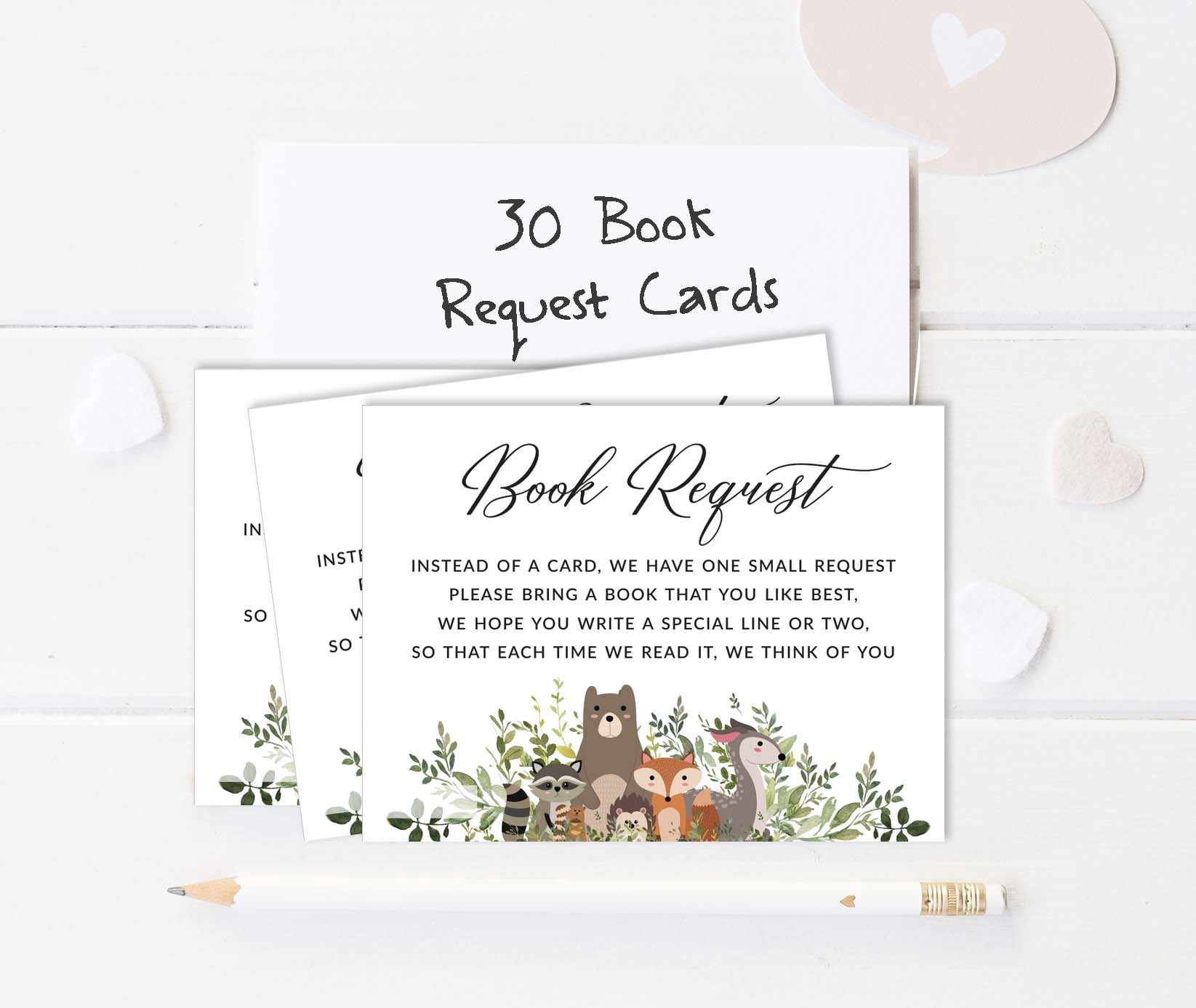 Inkdotpot 30Jungle Animals Gender Neutral Baby Shower Book Request Cards Bring A Book Instead Of A Card Baby Shower Invitations Inserts Games