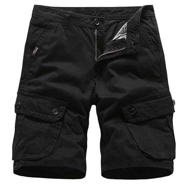 Mens Cargo Shorts Buttons Summer Outdoor Hiking Multi-pocket Work Utility Pants
