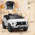 thumbnail image 2 of UBesGoo Licensed Lexus 24V Powered Ride on Car Toy for Kids, Electric Car with Remote Control, LED Lights, Bluetooth, Age 3+, White, 2 of 8