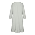 thumbnail image 4 of Women's Casual Button Down Shirt Dress Round Neck Long Sleeve Solid Loose Long Dress with Pockets, 4 of 6