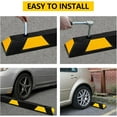 thumbnail image 6 of Mescukay 72" Parking Curb Garage Floor Stopper Heavy Duty Rubber Parking Lot Stopper with 8 High Reflective Yellow Safety Stripes, for Vehicles Truck Driveway, 6 of 7