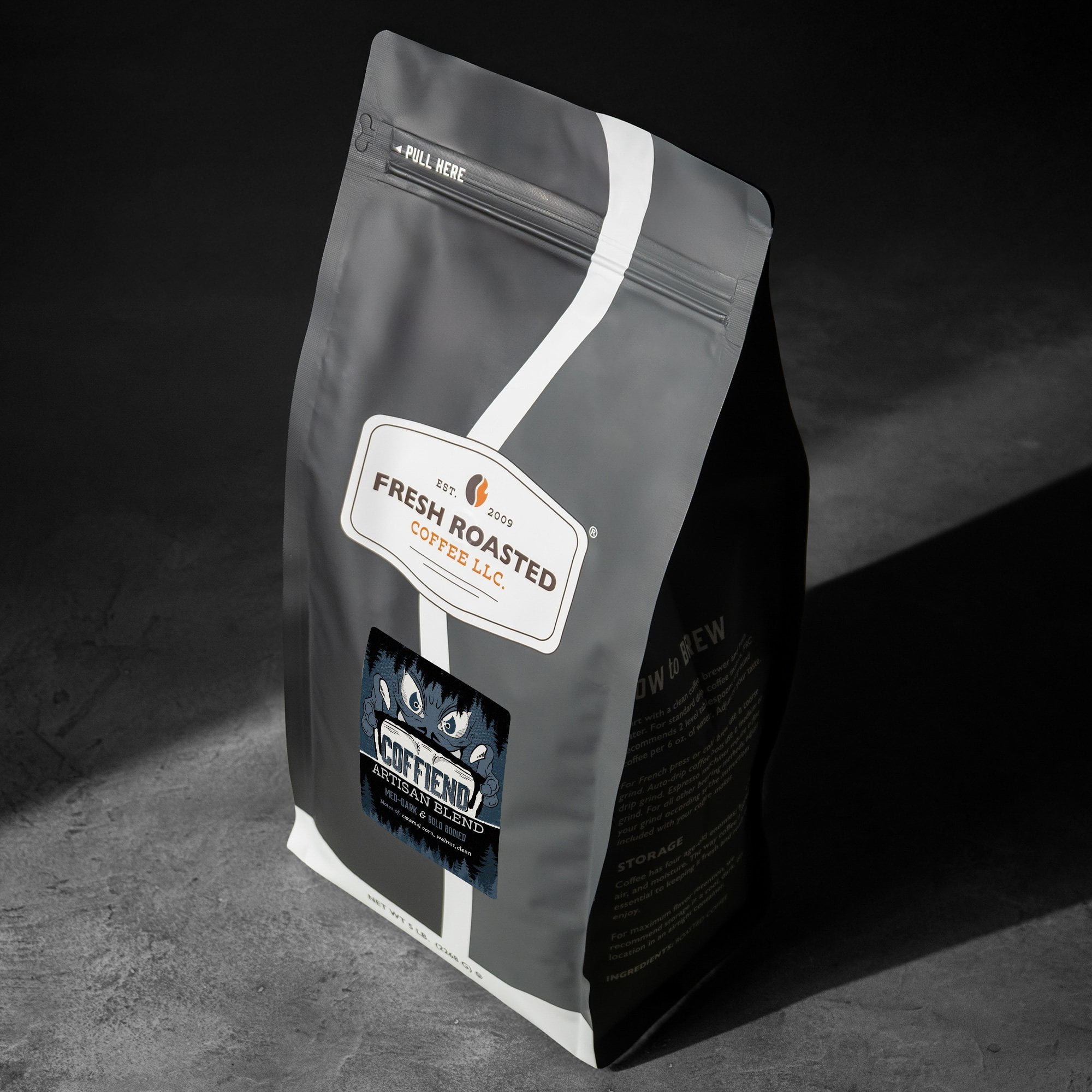 3 pack Fresh Roasted Coffee, Coffiend Blend Coffee, Medium-Dark Roast, Whole Bean, 12 oz