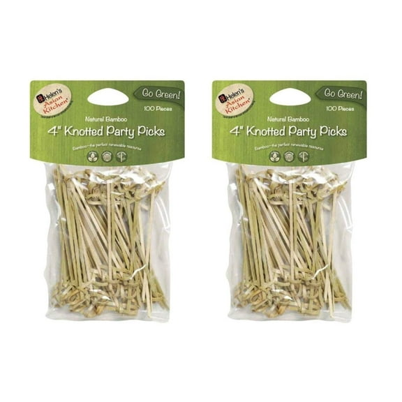 Helen's Asian Kitchen 4" Knotted Bamboo Appetizer Cocktail Party Picks - 200 Pack