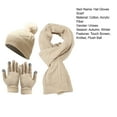 thumbnail image 7 of 3 in 1 Winter Beanie Hat Neck Warm Scarf and Touch Screen Gloves Set for Women and Men,Knit Cap Set, 7 of 7
