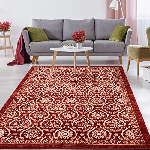 Alfombras NonSkid (NonSlip) 4X6 Rubber Backing Floral Geometric Low