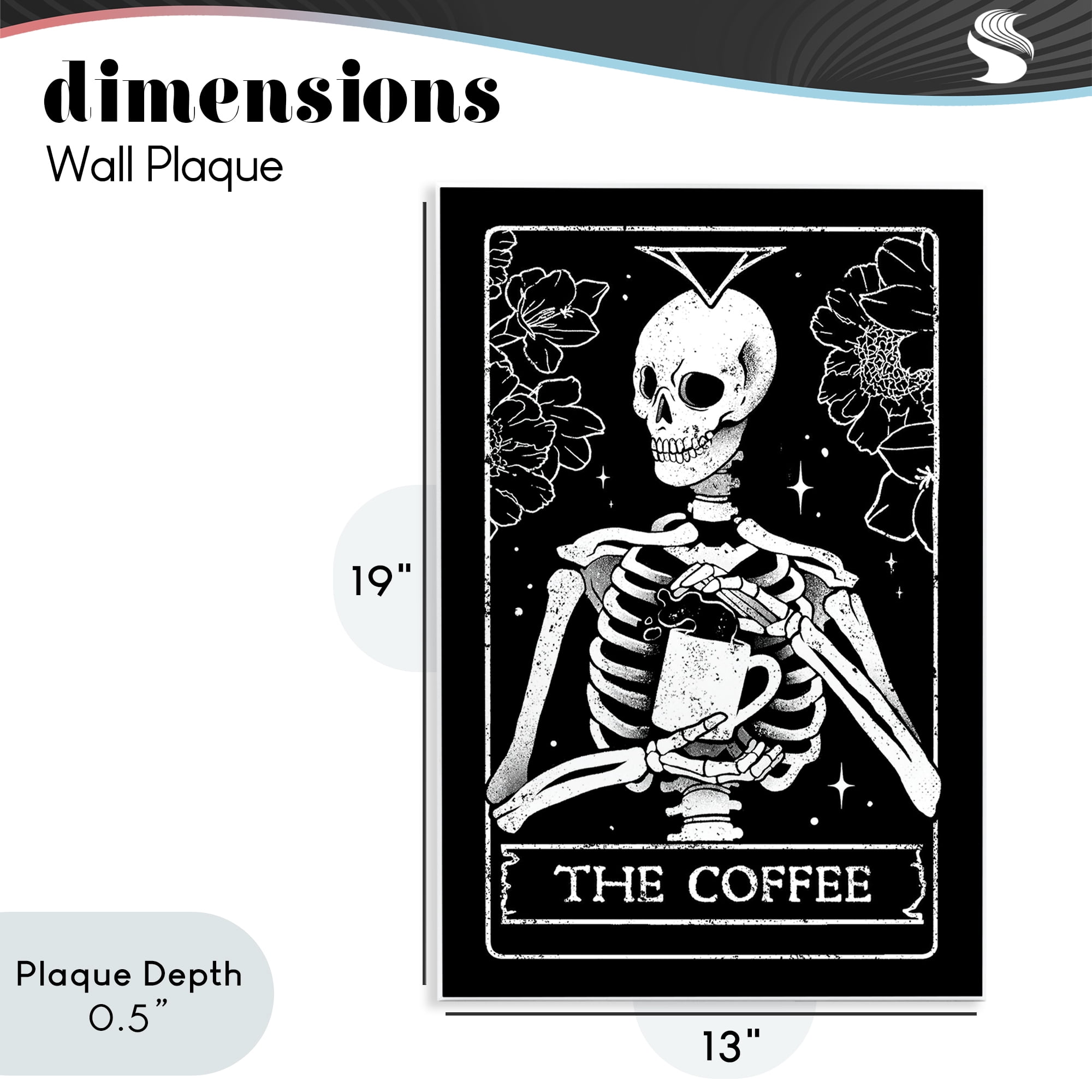 Stupell Industries The Coffee Skeleton Tarot Wall Plaque Art, design by EduEly Designs