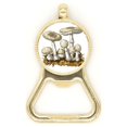 thumbnail image 1 of Cute White Mushroom Pattern Illustration Beer Bottle Cap Opener Stainless Steel Key Chain, 1 of 3