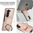 thumbnail image 5 of Allytechgroup Magnetic Case for Samsung Galaxy Z Fold 7 with Screen Protector, Wireless Charging Support 360 Rotating Stand Anti-Scratch Rugge Bumper Phone Case for Galaxy Z Fold7, Rosegold, 5 of 8