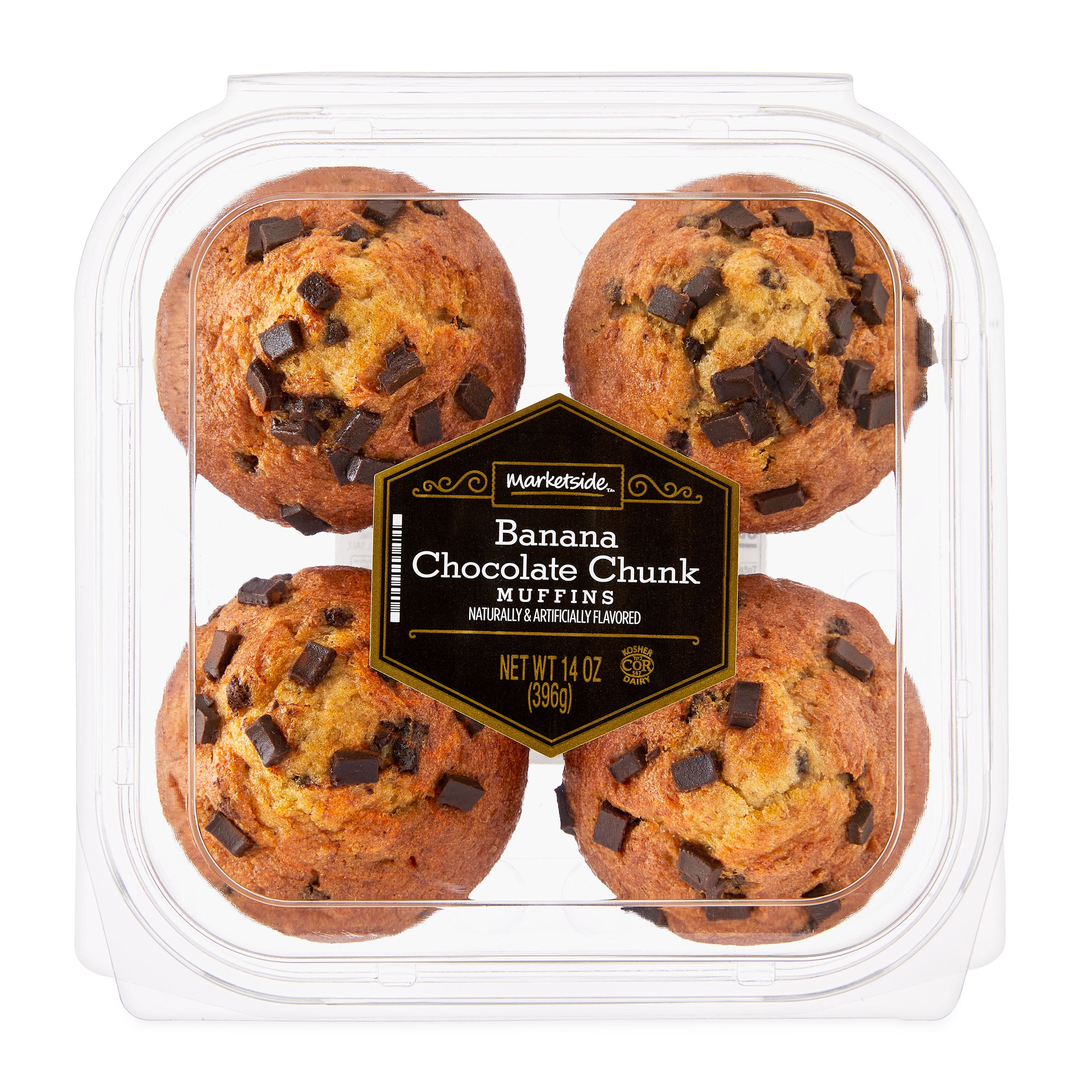 Marketside Banana Chocolate Chip Muffins, 14 oz, 4 Count
