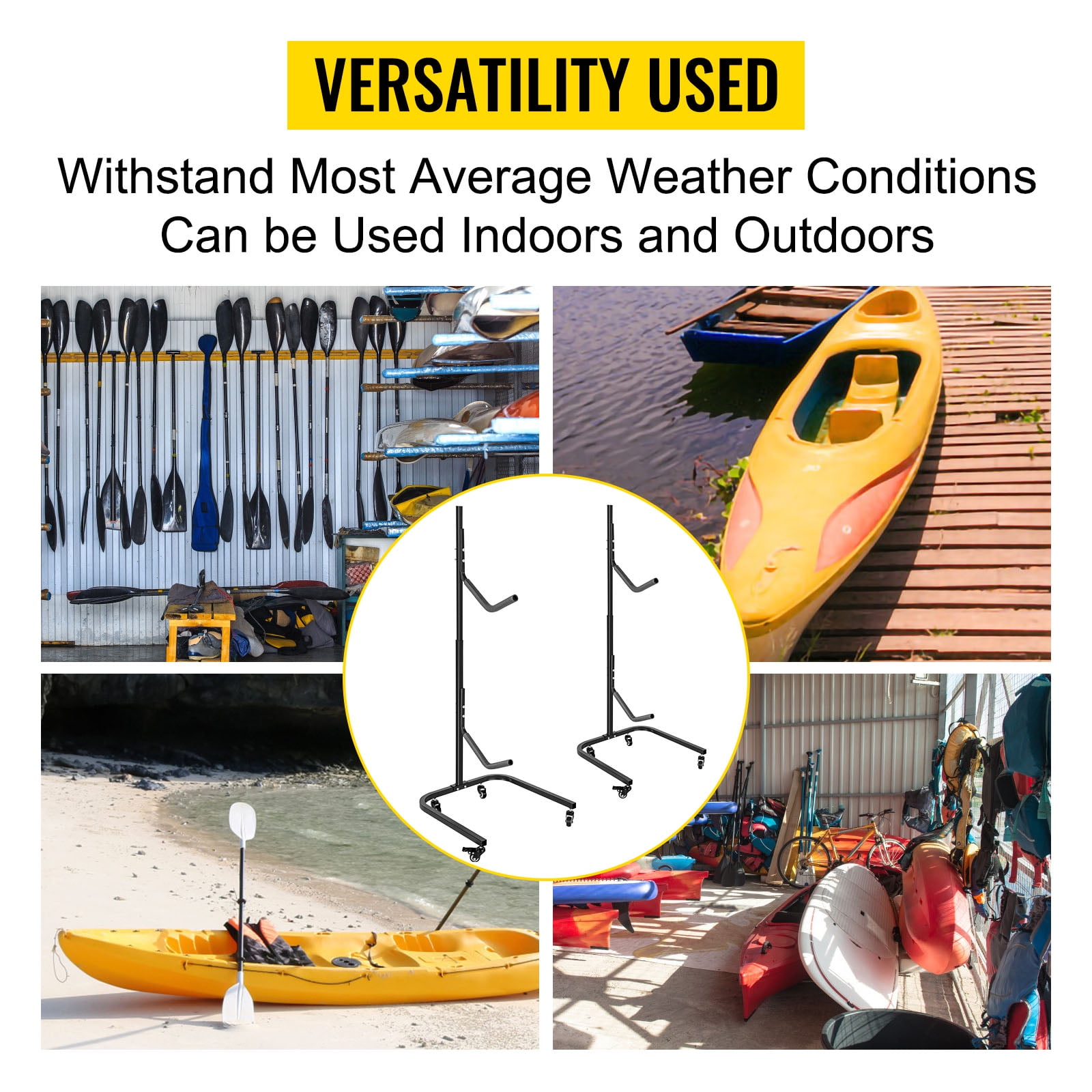 VEVOR Kayak Storage Rack for 2 Kayak Rack Heavy Duty Freestanding Stand Carrier for Kayaks SUP Paddle Boards and Canoes Walmart