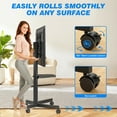 thumbnail image 3 of RTVR Rolling Mobile TV Cart Stand on Wheels for 32 to 75 inch Flat Curved Screens, Portable Movable TV Stand with Shelf, Modern Black, 3 of 13