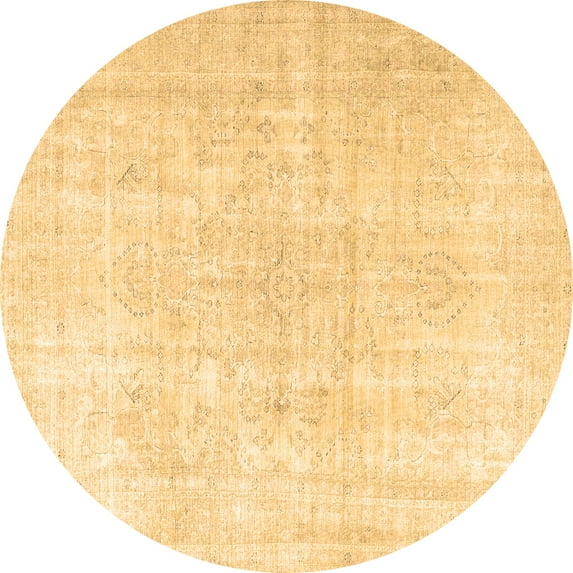 Ahgly Company Indoor Round Persian Brown Traditional Area Rugs, 7' Round