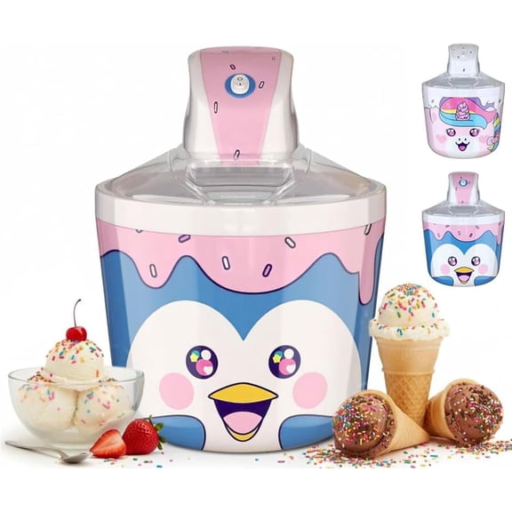 1.2 Quart Penguin Electric Ice Cream Maker Machine for Kids – Best Countertop Ice Cream Machine for Homemade Soft Serve, Sorbet, Gelato, Frozen Yogurt