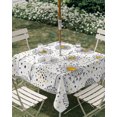 thumbnail image 2 of Square Outdoor Tablecloth with Umbrella Hole Love Heart Flowers Outside Table Cloth Waterproof Patio Table Cover Farmhouse Star Cute Botanical Zipper Tablecloths for Picnic Party Camping 60x60 Inch, 2 of 8