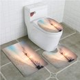thumbnail image 1 of Juego de alfombras de baño ABPHQTO Panorama amanecer tropical 3 piezas, 1 of 2