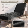 thumbnail image 6 of Snubbull Outdoor Chaise Lounge Cushions, with High-Density Foam, Ties Waterproof & Fade Resistant for Lawn and Pool Lounge Chairs, 72x21x4 inch, Black, 6 of 9