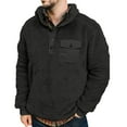 thumbnail image 2 of PENGXIANG Men‘s Winter Fleece Pullover Sweatshirt Jacket Button Collar Warm Sweater Coat, 2 of 6