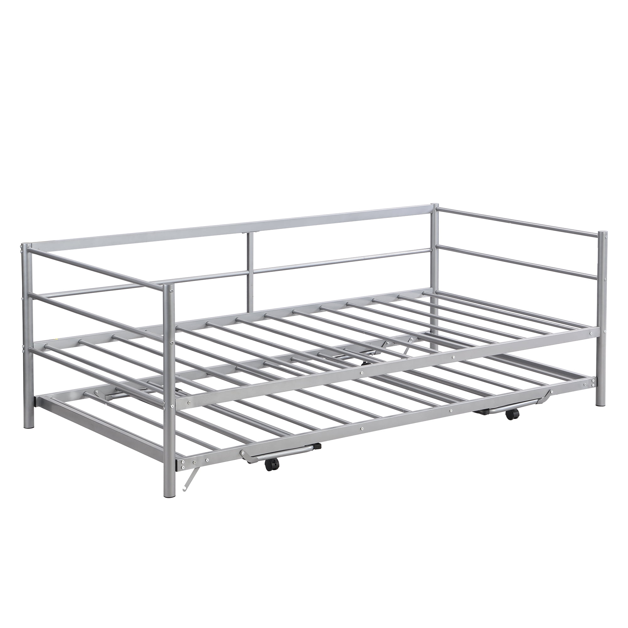 Euroco Metal Daybed with Trundle Twin Silver Walmart